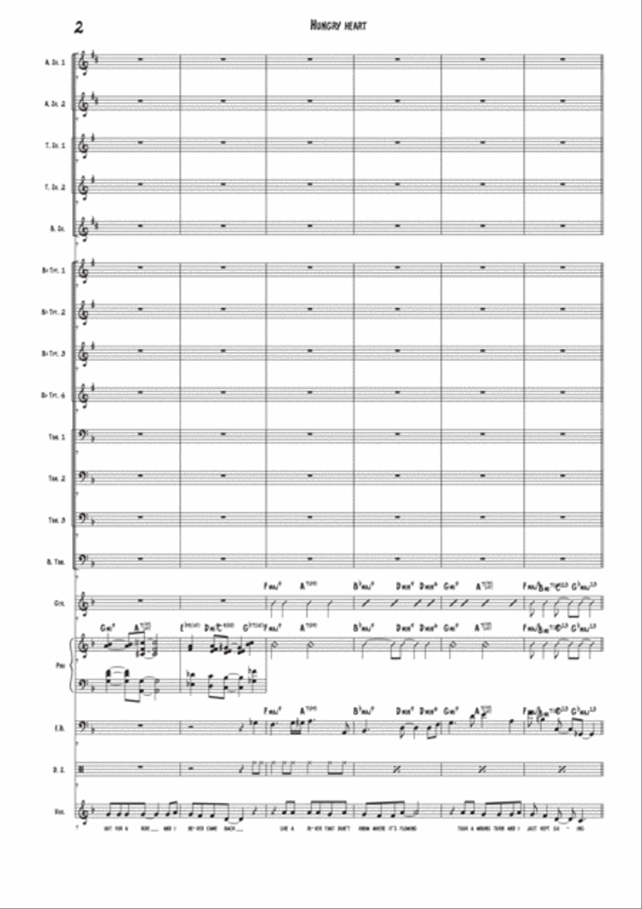 Hungry Heart Hungry Heart Jazz Ensemble scores gallery preview page 2