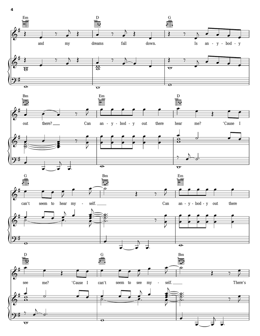 Losing My Way Piano, Vocal, Guitar scores gallery preview page 4