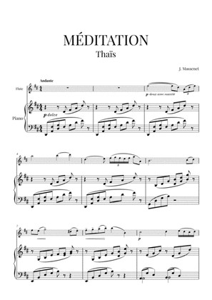 Book cover for Méditation (from Thaïs) for Flute and Piano