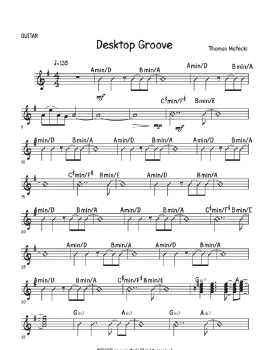 Desktop Grove for big band guitar Small Ensemble scores gallery preview page 1
