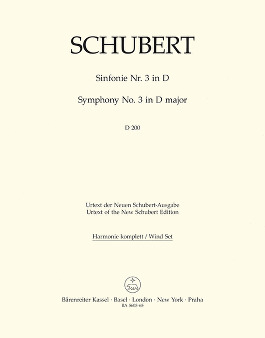 Symphony, No. 3 D major D 200