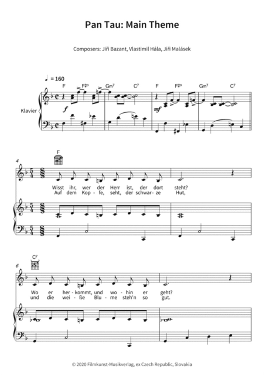 Pan Tau: Main Theme Pan Tau: Main Theme Piano, Vocal, Guitar scores gallery preview page 3