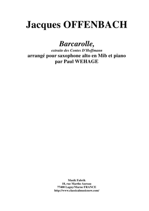 Jacques Offenbach: Barcarolle from "The Tales of Hoffmann", arranged for Eb alto saxophone and piano
