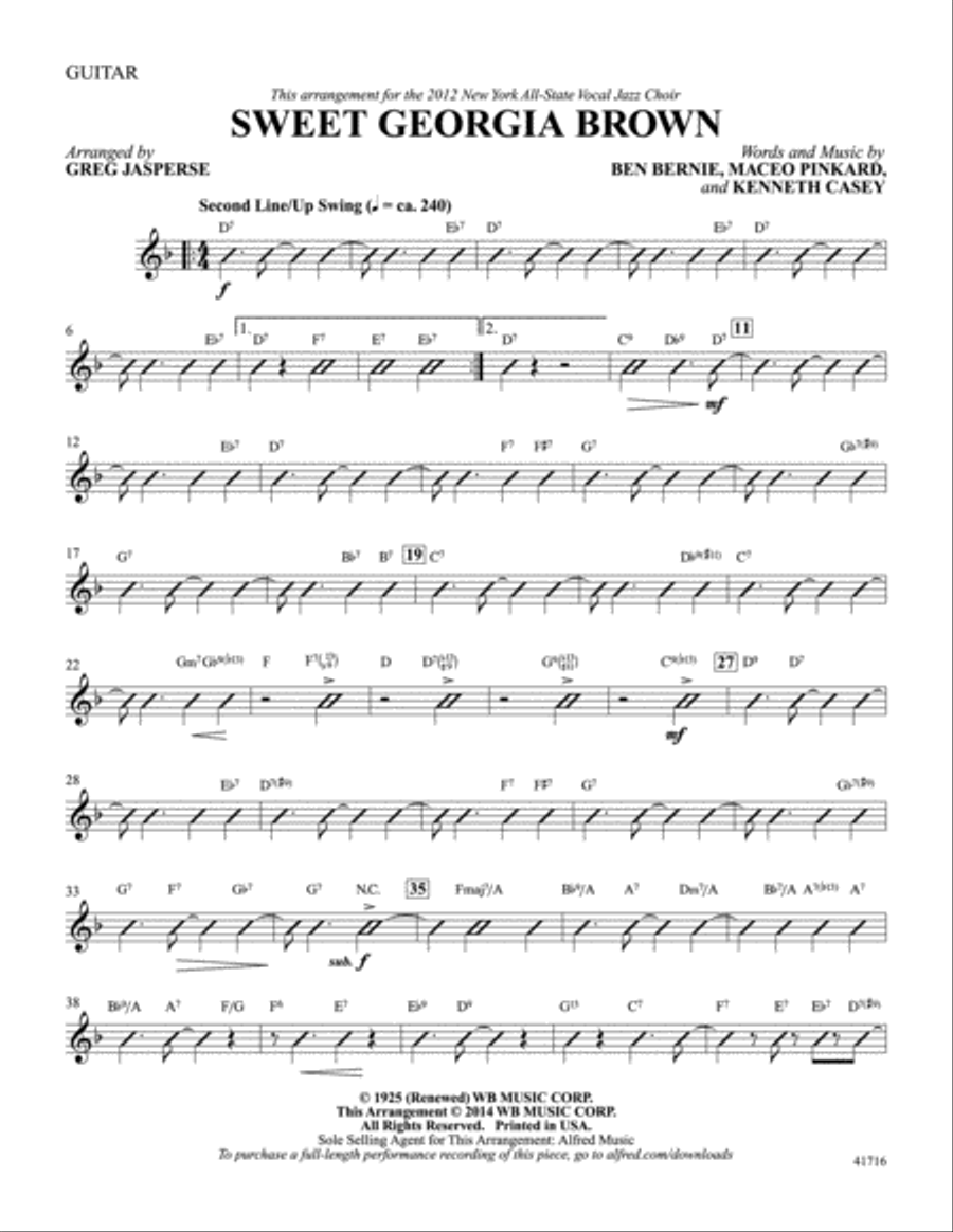 Sweet Georgia Brown: Guitar Guitar scores gallery preview page 1