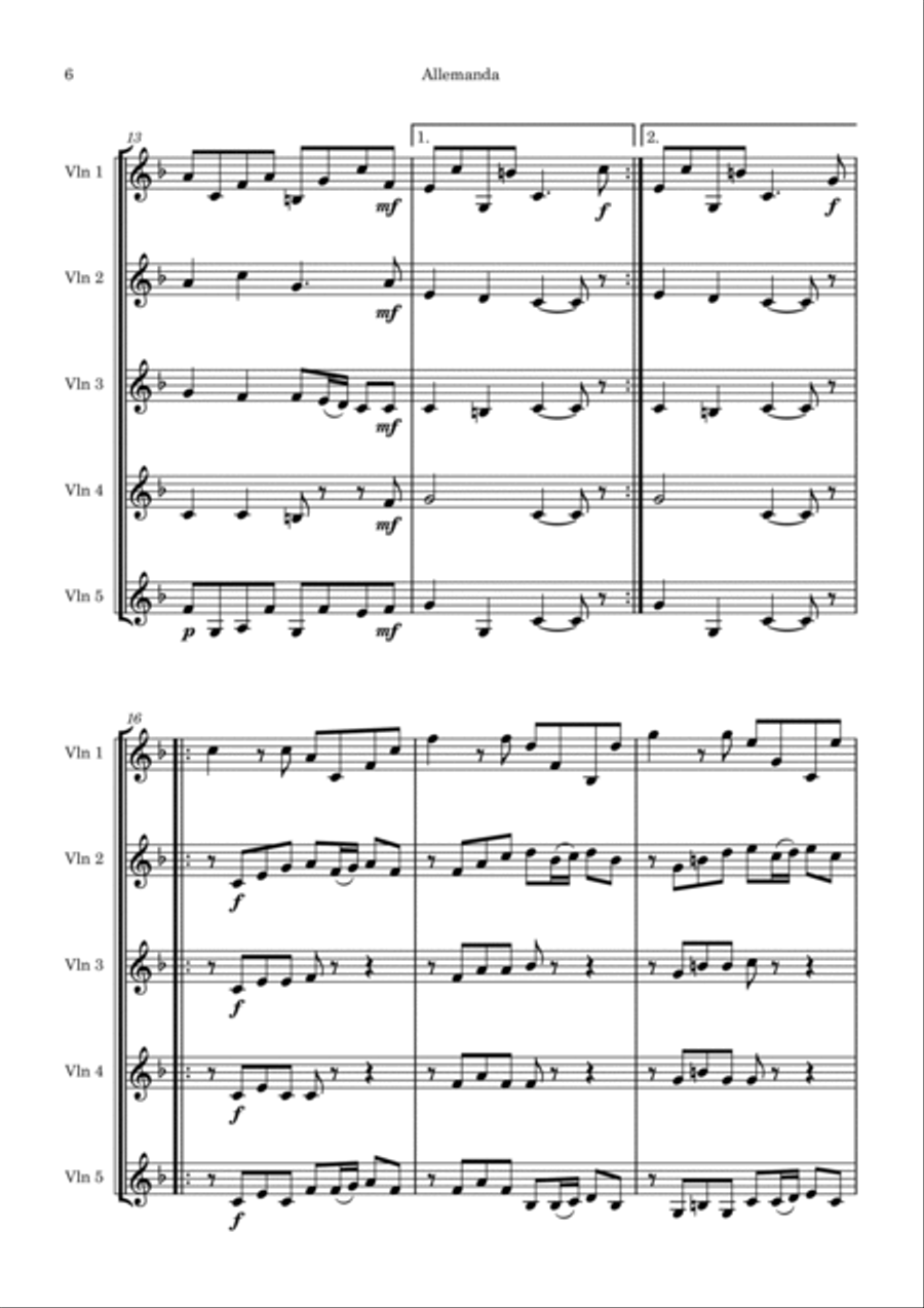 Corelli Violin Sonata No. 10 Violin scores gallery preview page 6