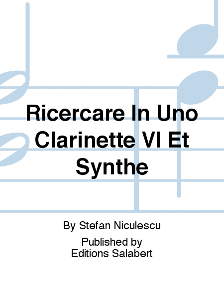 Ricercare In Uno Clarinette Vl Et Synthe