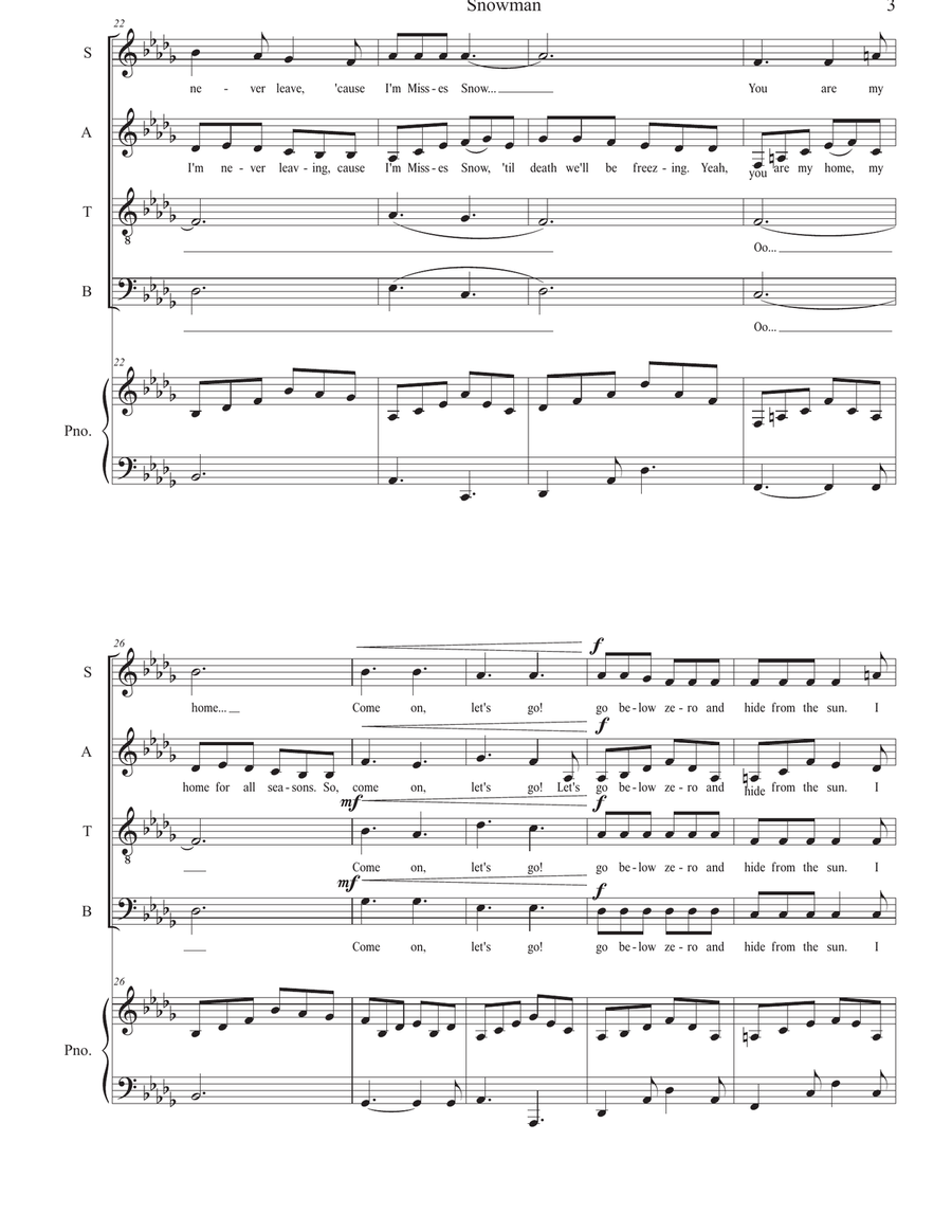 Snowman 4-Part scores gallery preview page 3