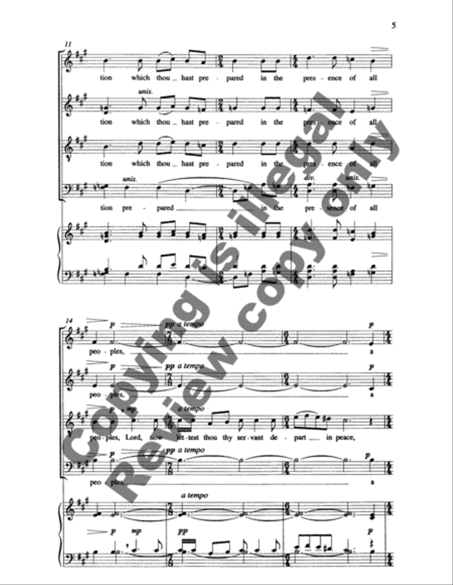 Song of Simeon (Nunc dimittis) 4-Part scores gallery preview page 4