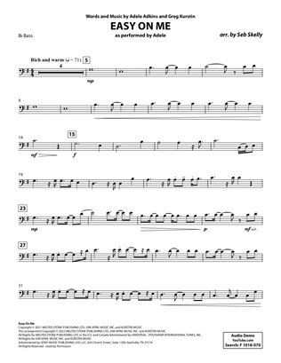 Book cover for Easy On Me (for Brass Quintet) (arr. Seb Skelly) - Bb Bass B.C.