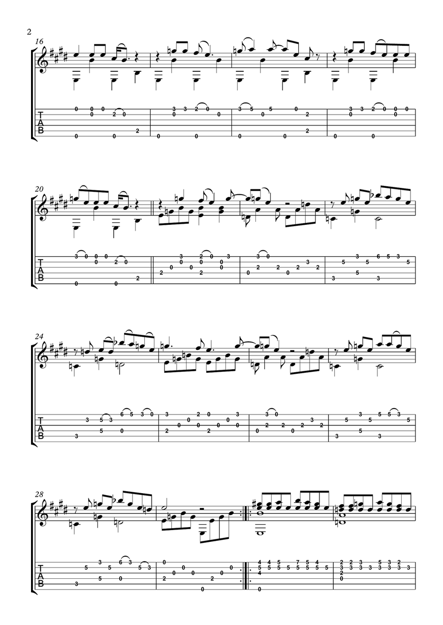 Gimme Shelter Guitar Tablature scores gallery preview page 2