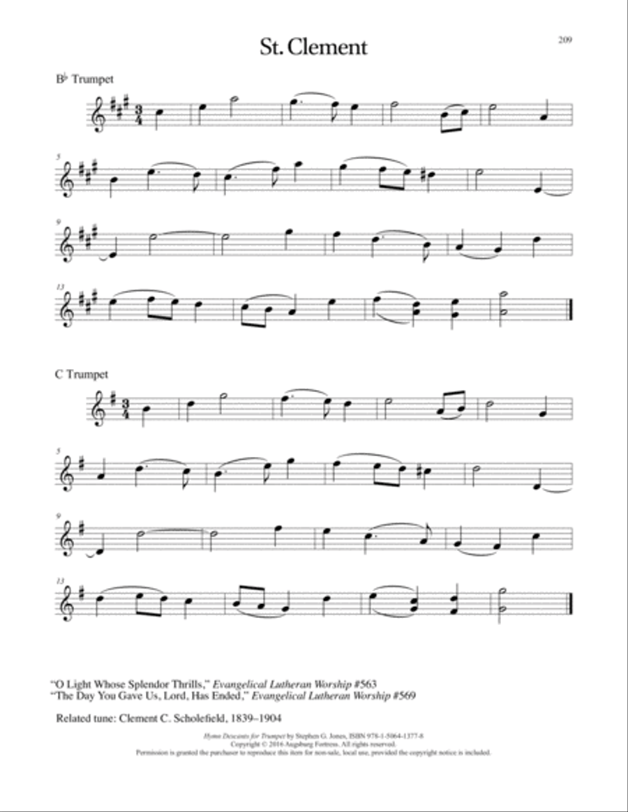 Hymn Descants for Trumpet C Trumpet scores gallery preview page 210