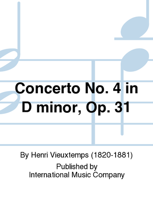 Book cover for Concerto No. 4 in D minor, Op. 31