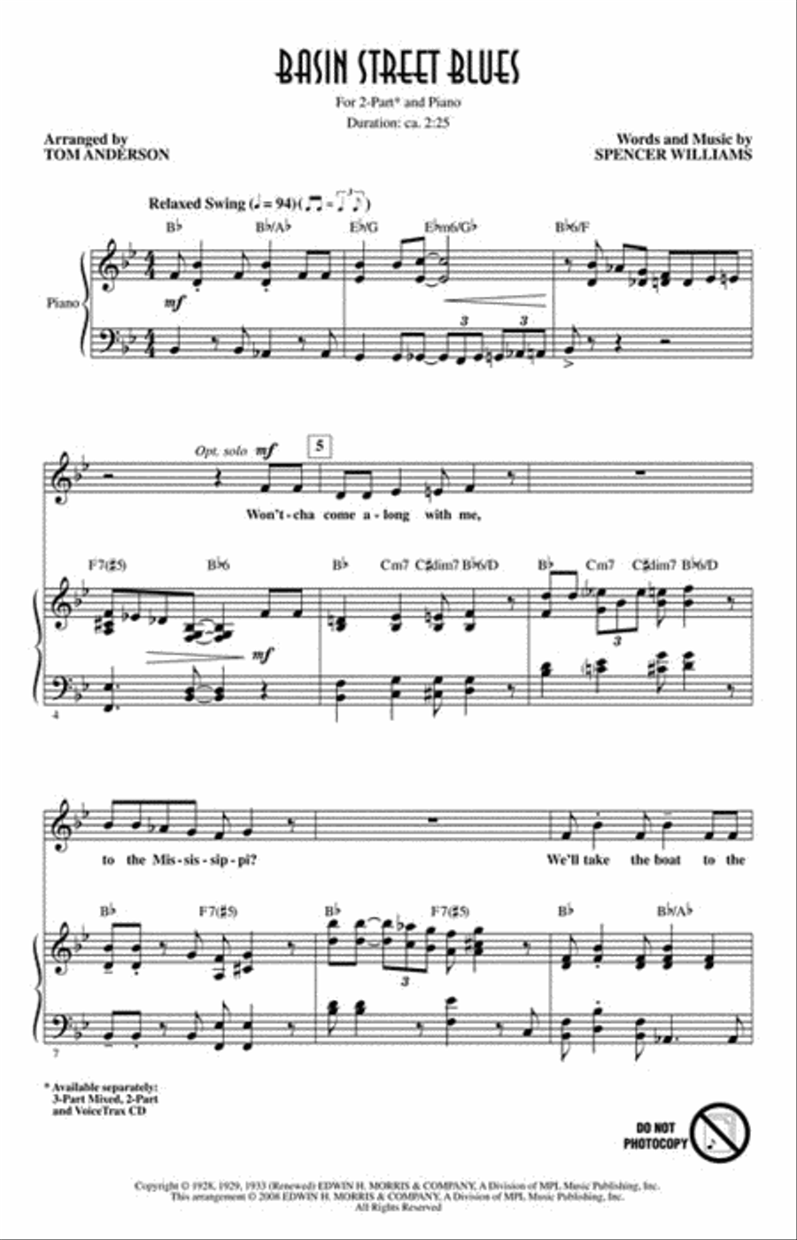 Basin Street Blues Choir scores gallery preview page 2