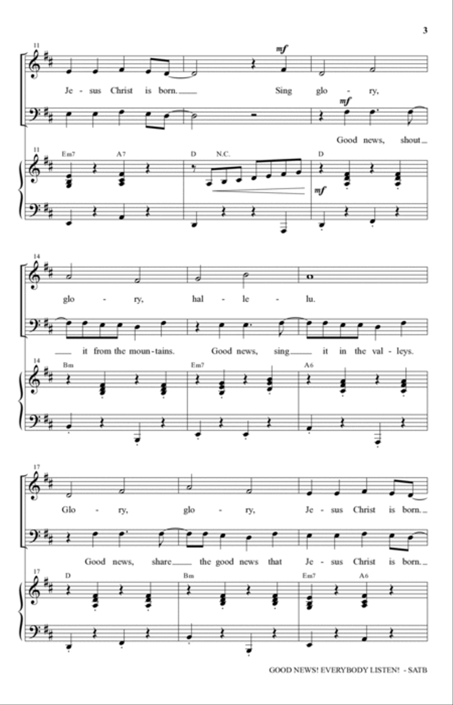 Good News! Everybody Listen! 4-Part scores gallery preview page 2
