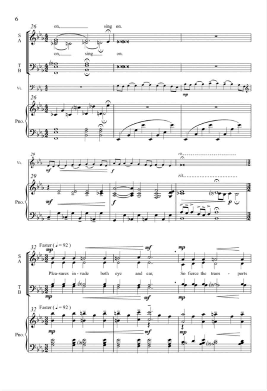 If Music Be The Food Of Love 4-Part scores gallery preview page 5