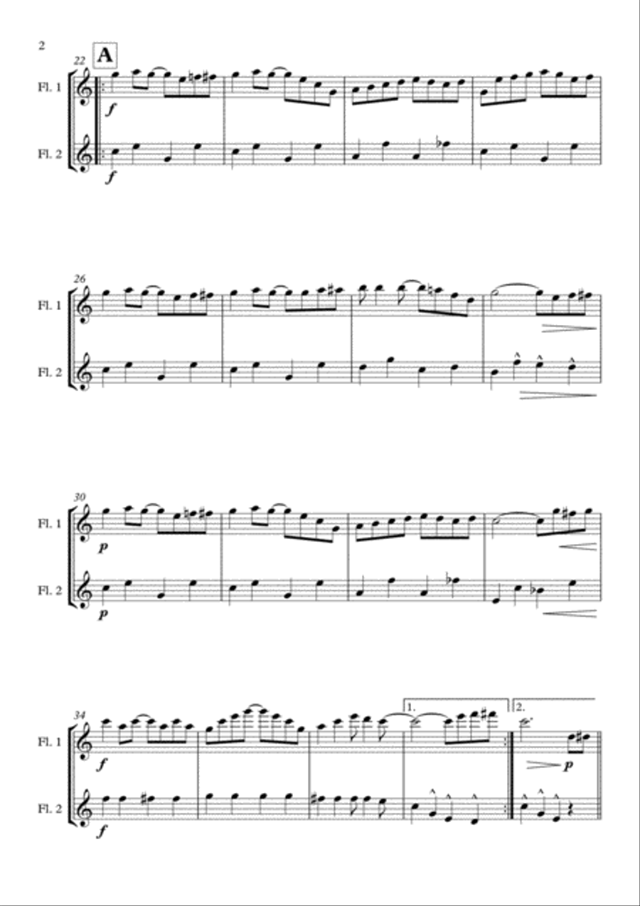 The Entertainer arranged for Flute Duet Flute Duet scores gallery preview page 4