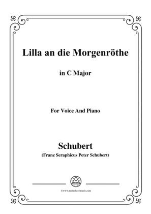 Schubert-Lilla an die Morgenröte,in C Major,for Voice&Piano