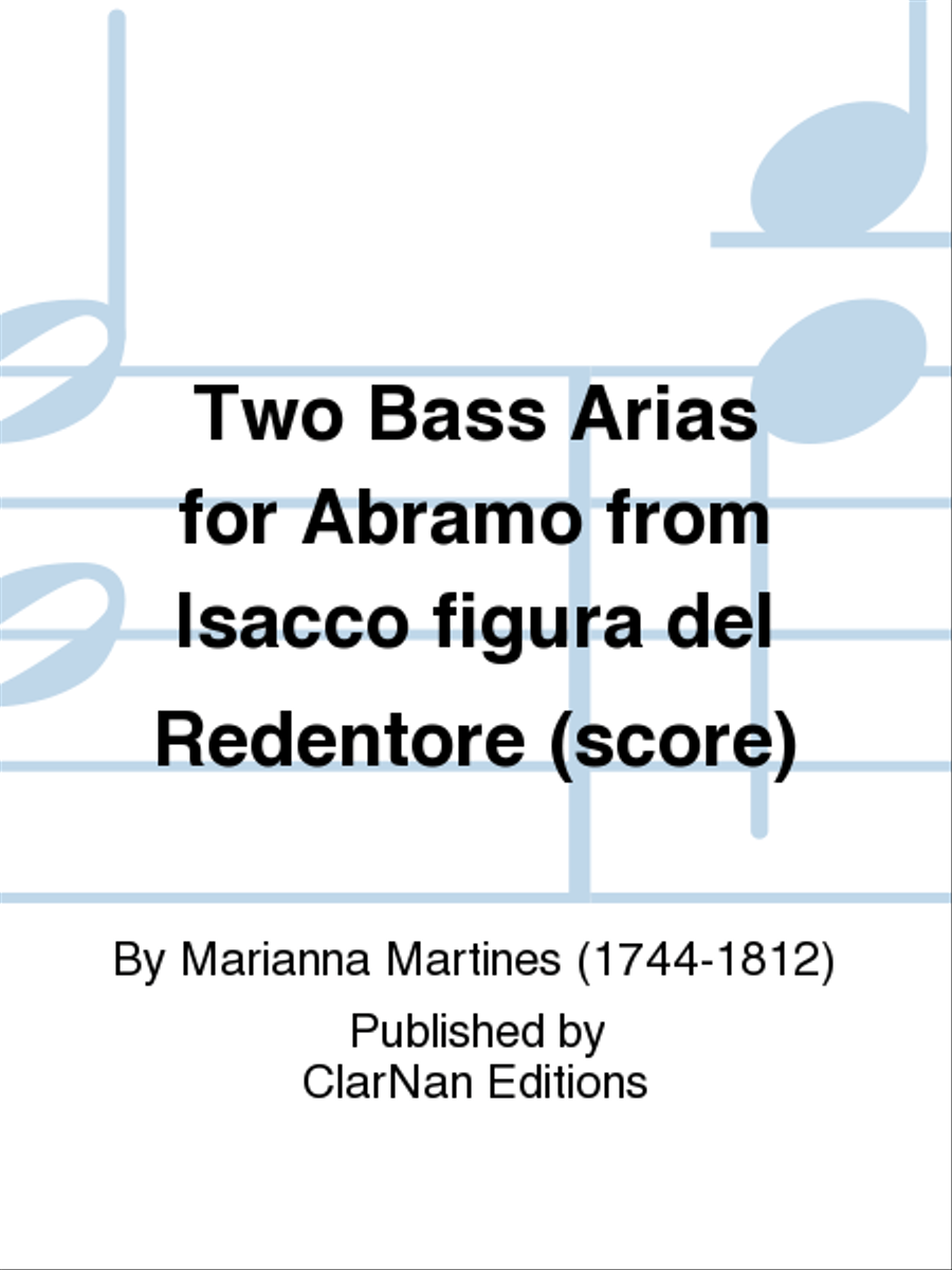 Two Bass Arias for Abramo from Isacco figura del Redentore (score)