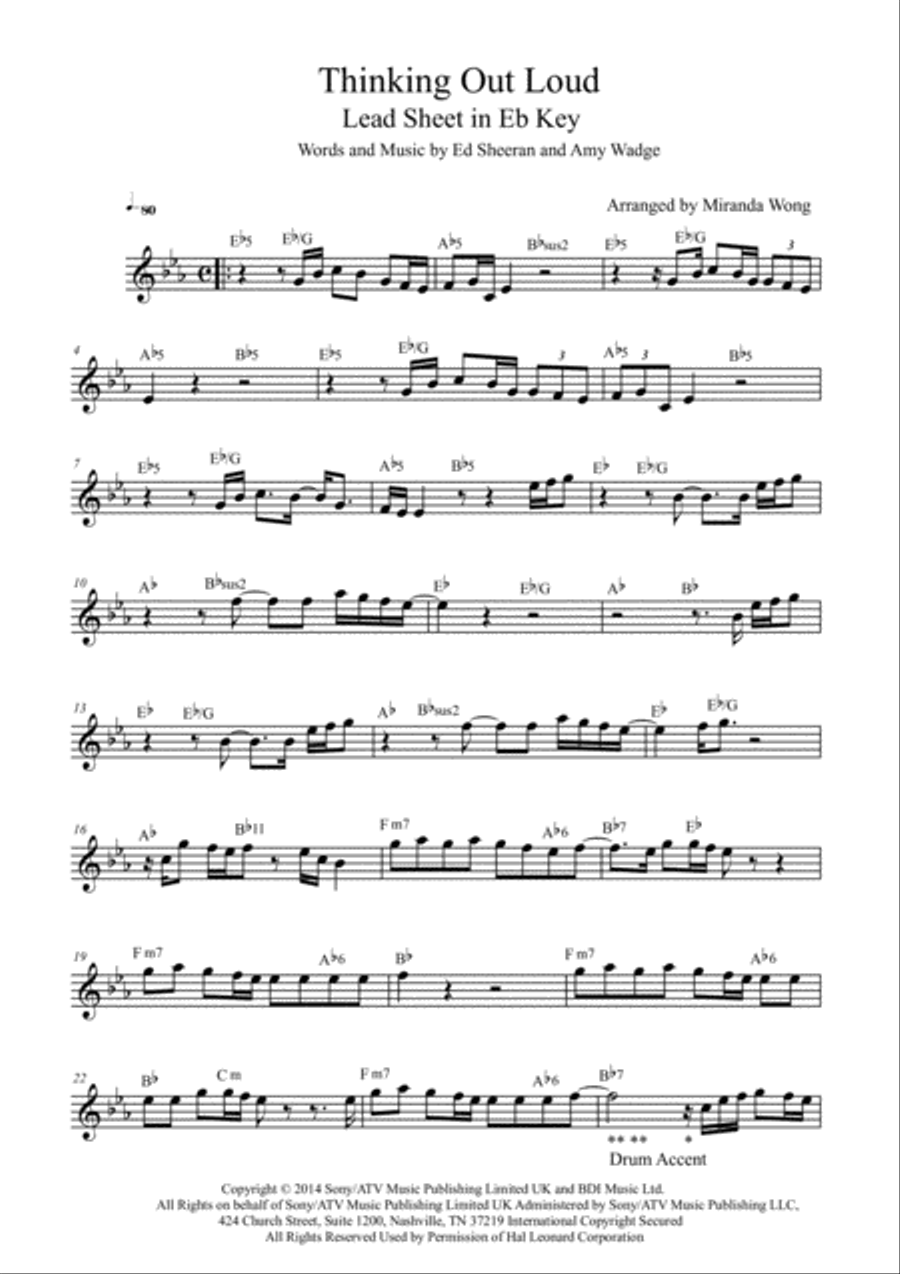 Thinking Out Loud Small Ensemble scores gallery preview page 1