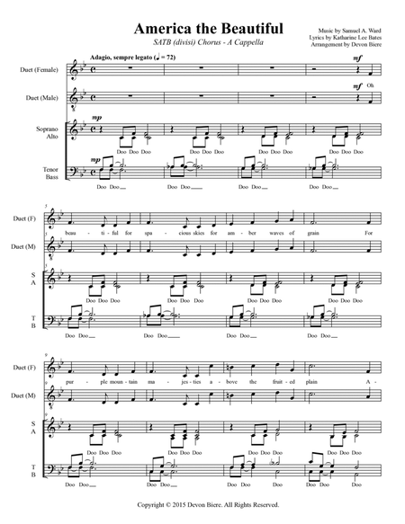 America the Beautiful (SATB - A Cappella) image number null