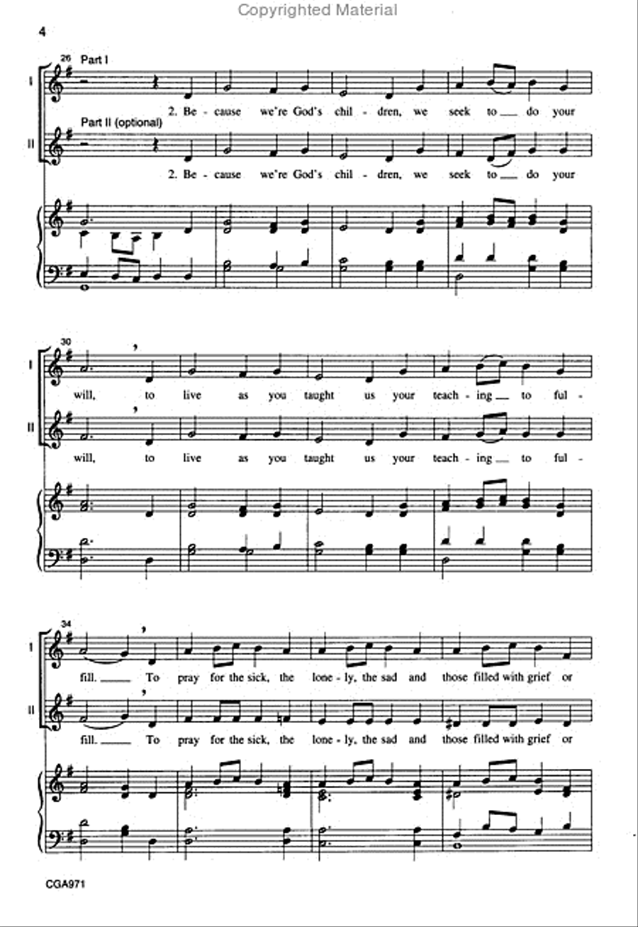 We All Are God's Children Unison Choir scores gallery preview page 5