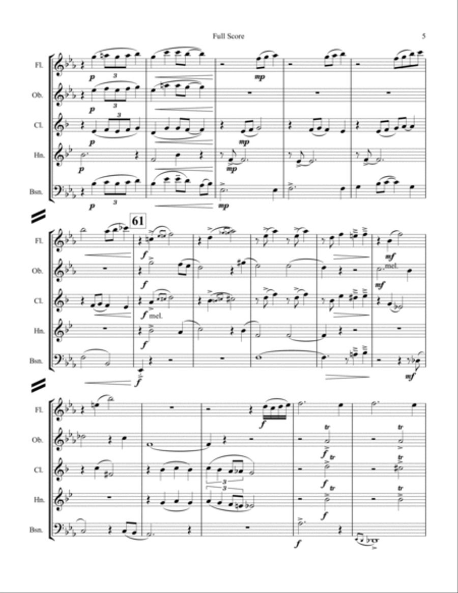 I'll Be Home For Christmas Woodwind Quintet scores gallery preview page 5