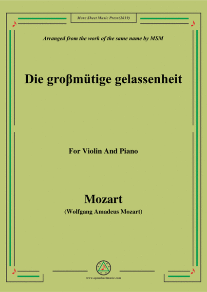 Mozart-Die groβmütige gelassenheit,for Violin and Piano image number null