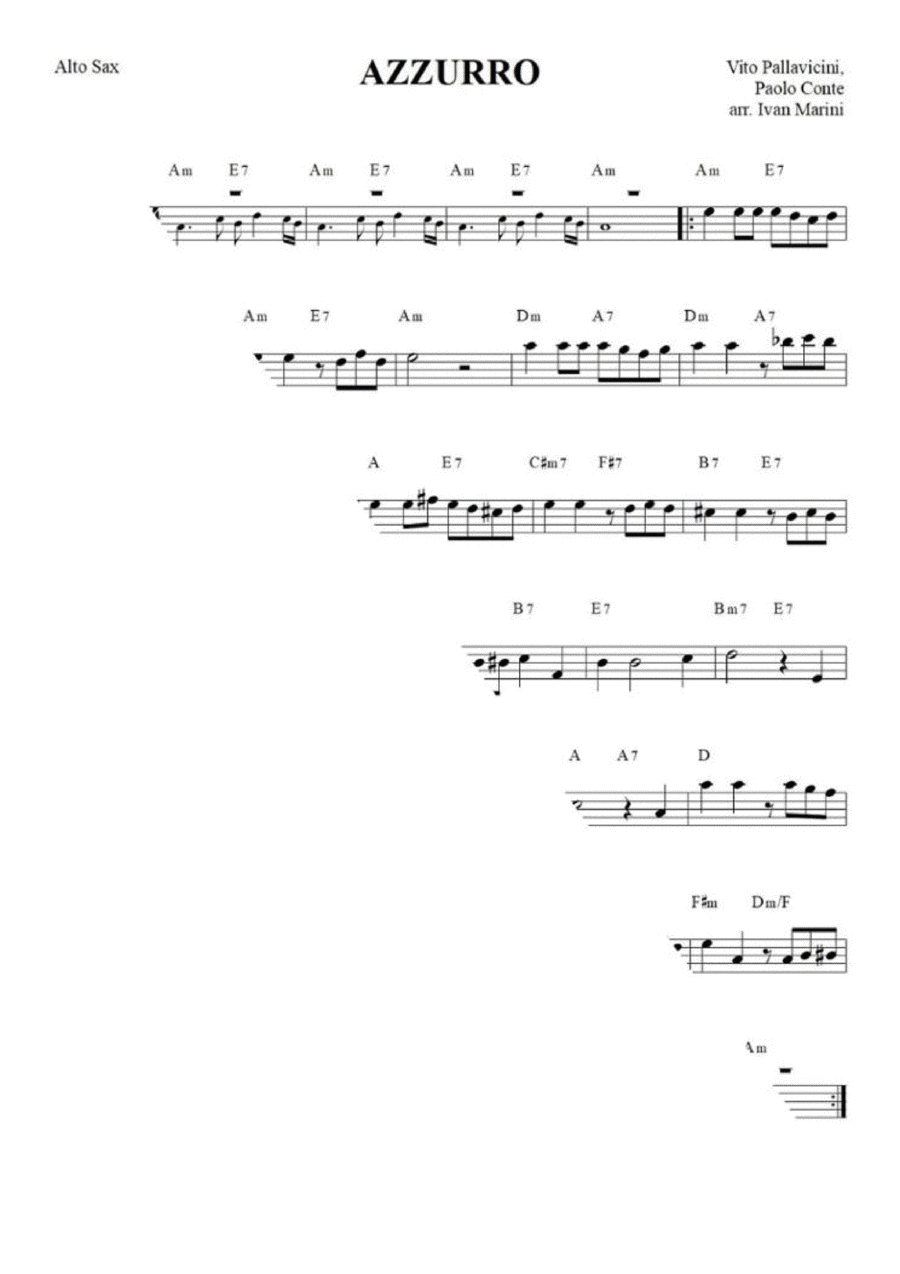 Azzurro Alto Saxophone scores gallery preview page 1