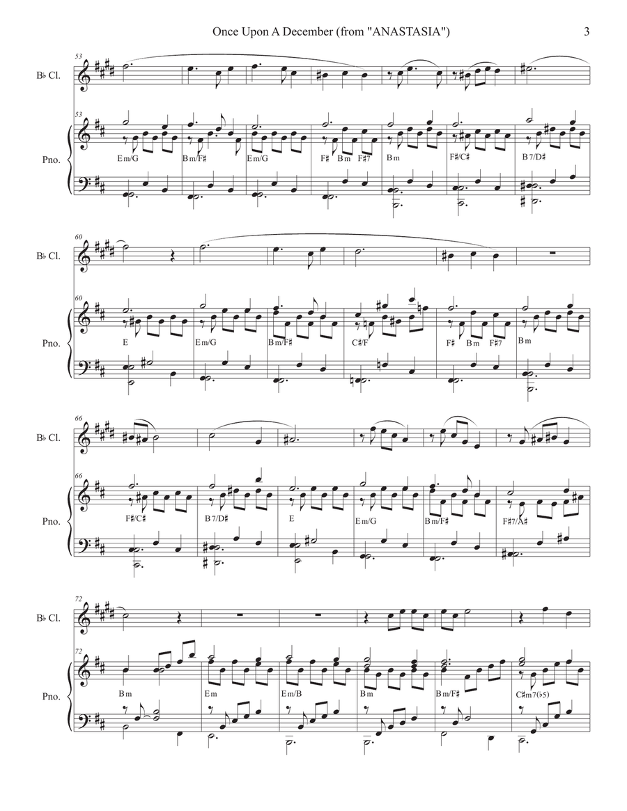Once Upon A December Clarinet Solo scores gallery preview page 3