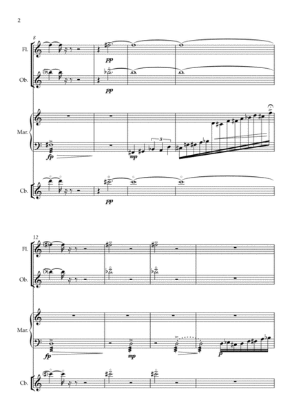 "Tsudoi" for Flute Oboe Marimba and Contrabass : Score and Parts image number null