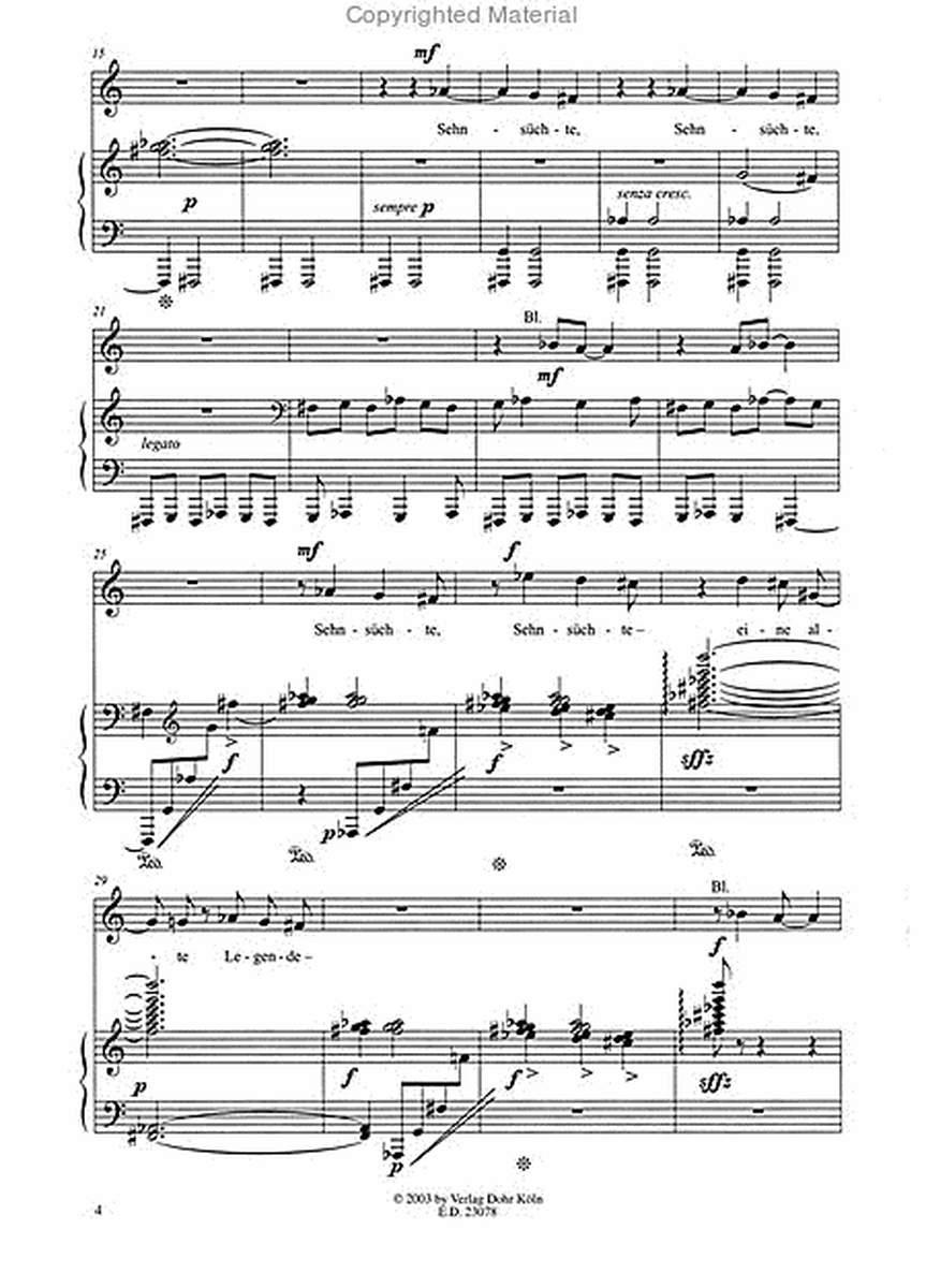 Sehnsüchte (2001) (für Sopran mit Blockflöte und Klavier)