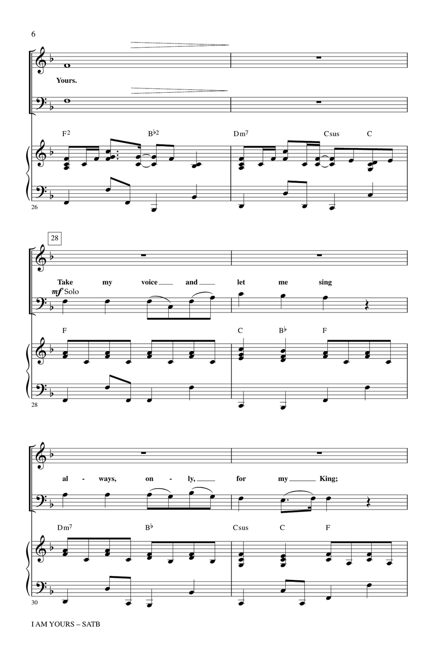 I Am Yours (With Take My Life And Let It Be) 4-Part scores gallery preview page 5