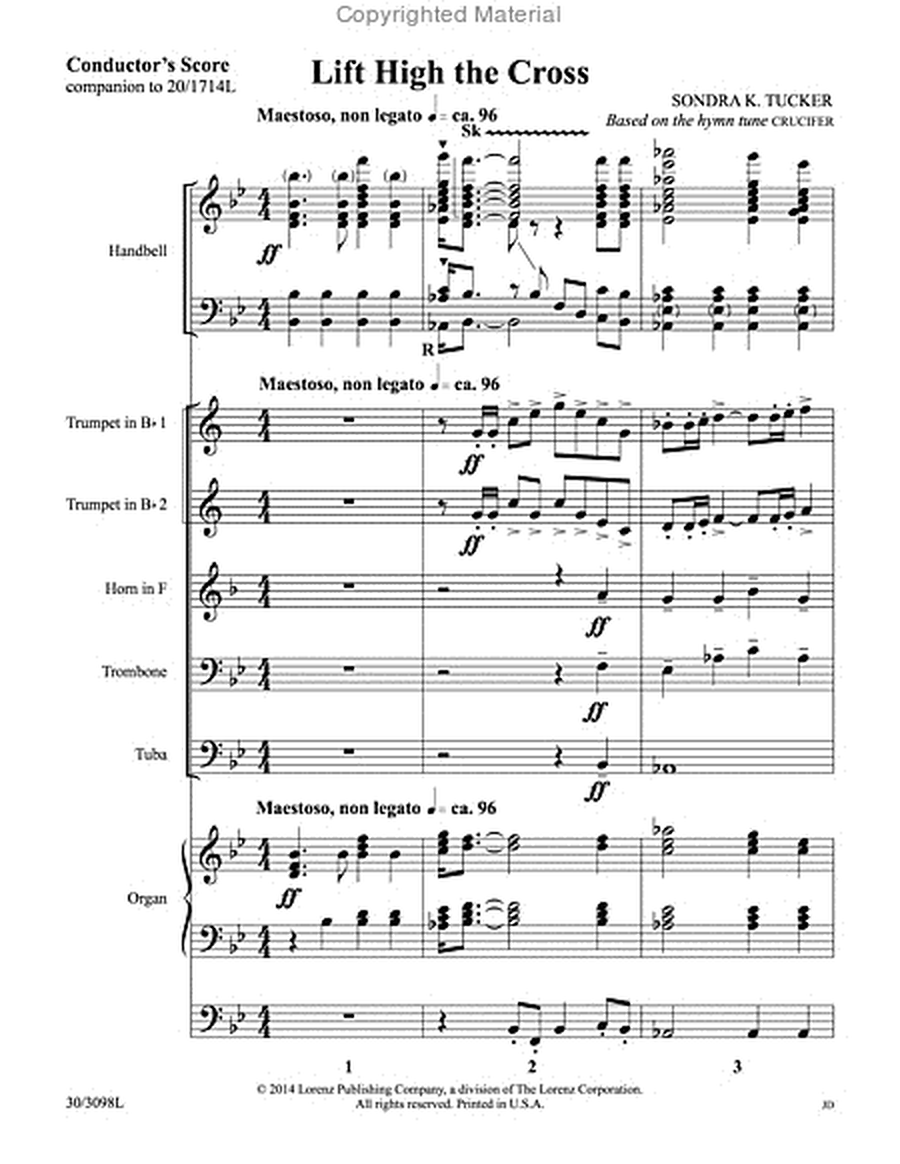 Lift High the Cross - Brass and Organ Score and Parts image number null
