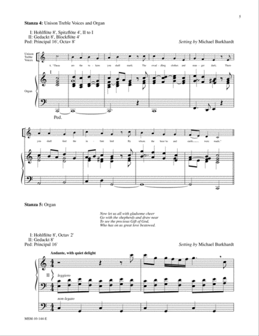 From Heaven Above to Earth I Come Organ scores gallery preview page 5