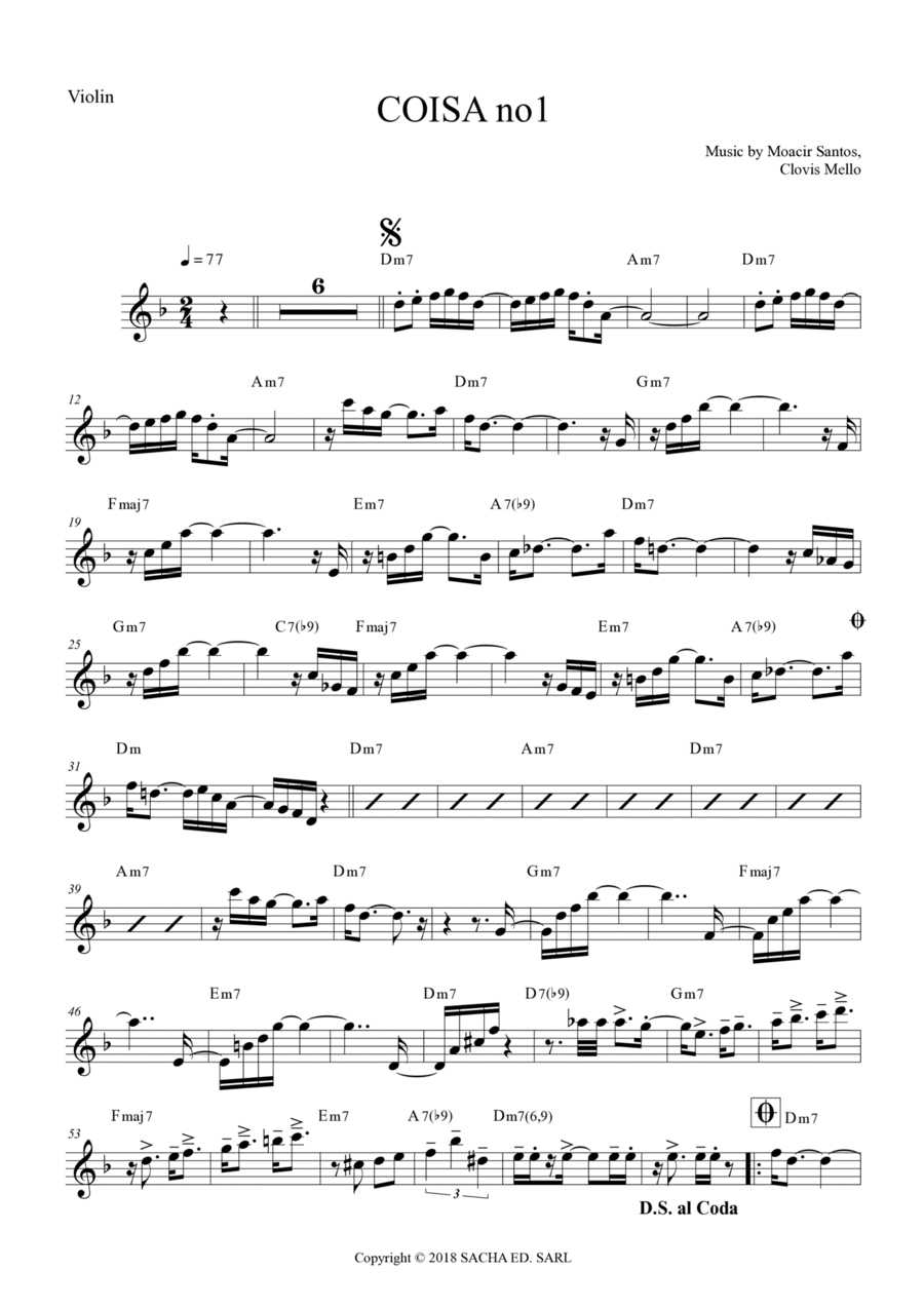 Coisa No. 1 Coisa No. 1 Violin Solo scores gallery preview page 1