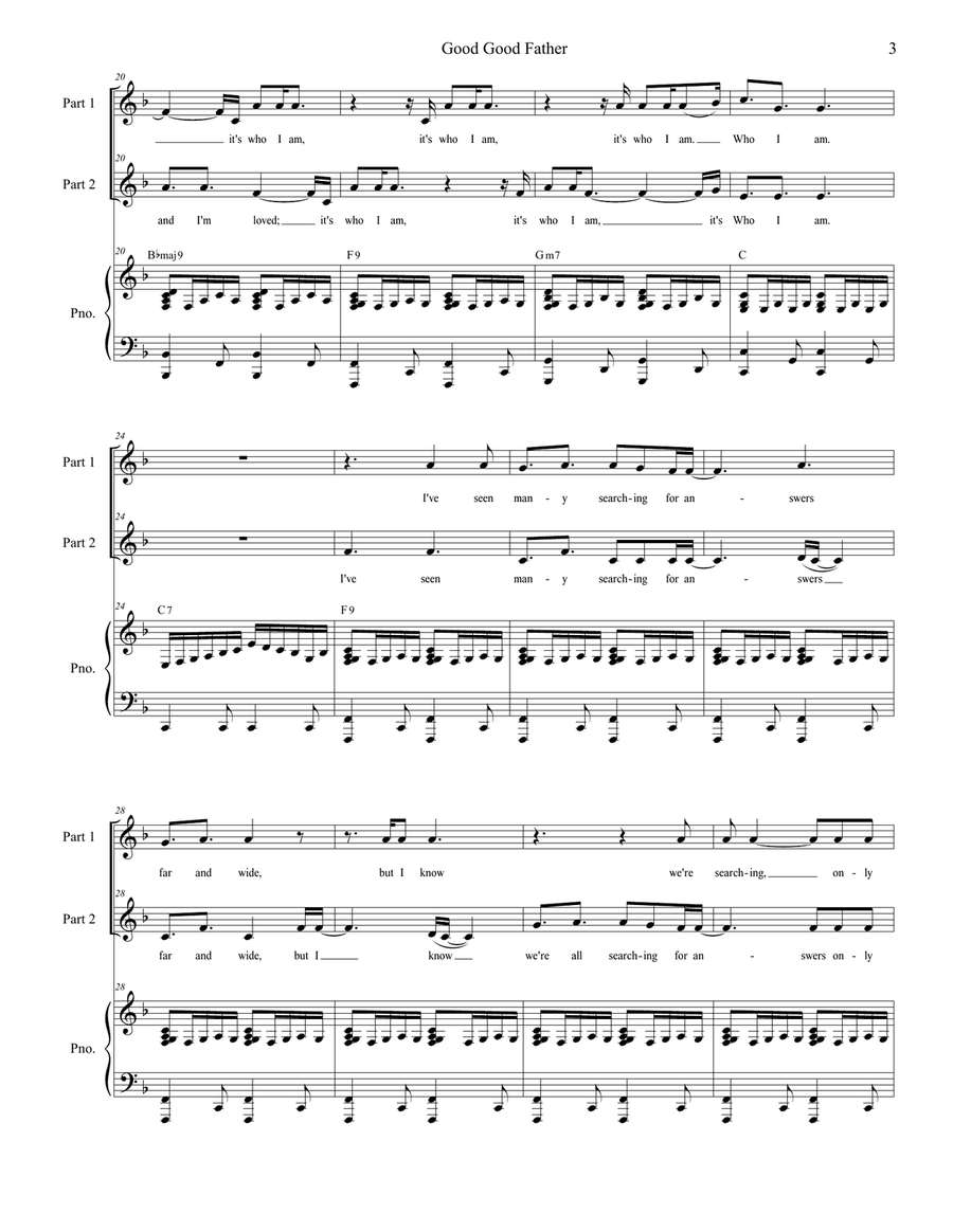 Good Good Father Choir scores gallery preview page 3