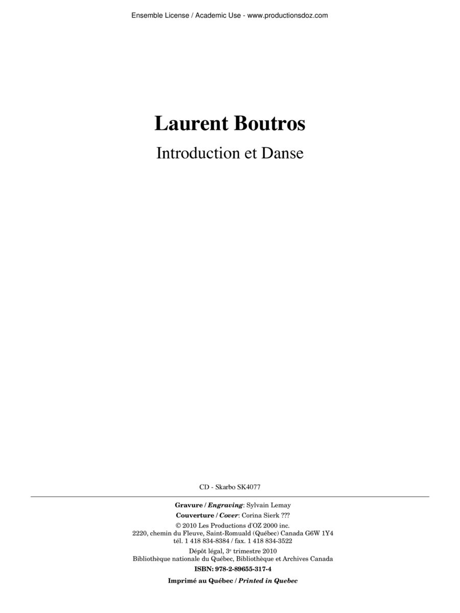 Introduction et Danse Violin scores gallery preview page 1