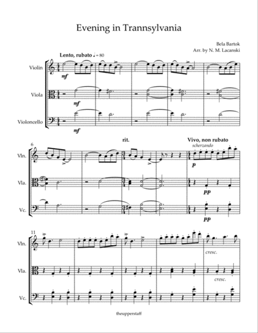 Evening in Transylvania String Trio scores gallery preview page 2