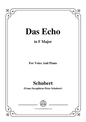 Schubert-Das Echo,Op.136,in F Major,for Voice&Piano