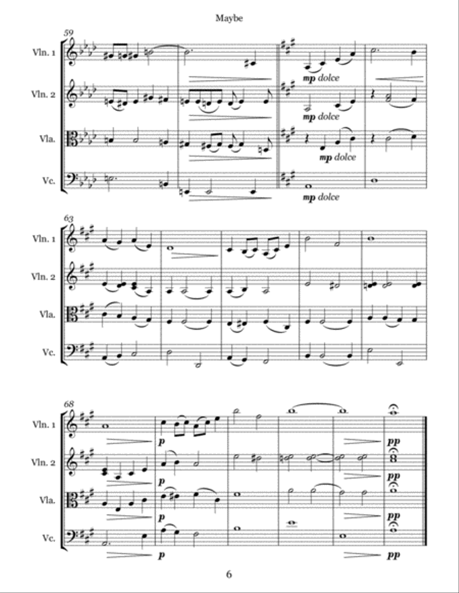 Maybe String Quartet scores gallery preview page 6