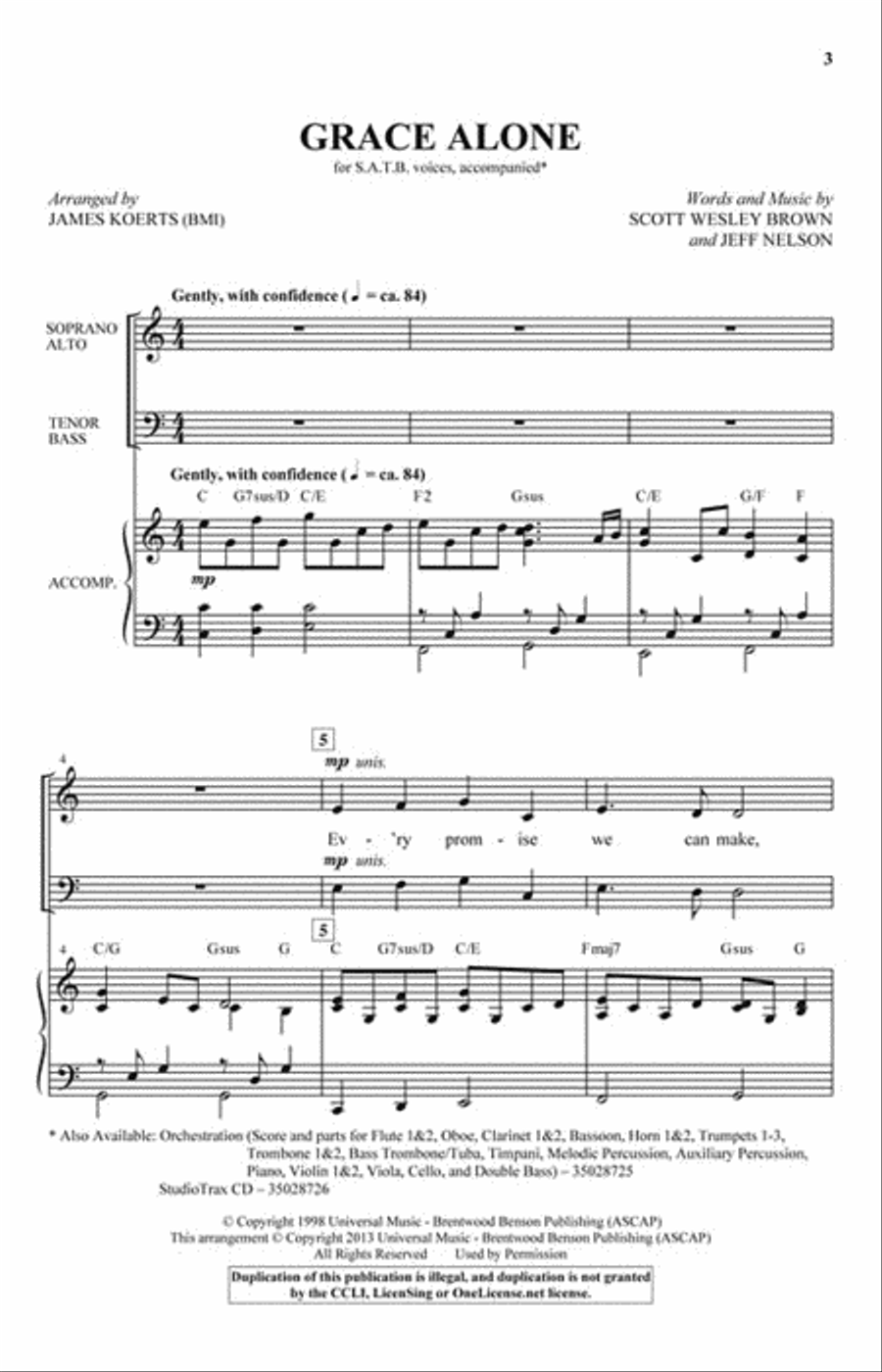 Grace Alone 4-Part scores gallery preview page 2