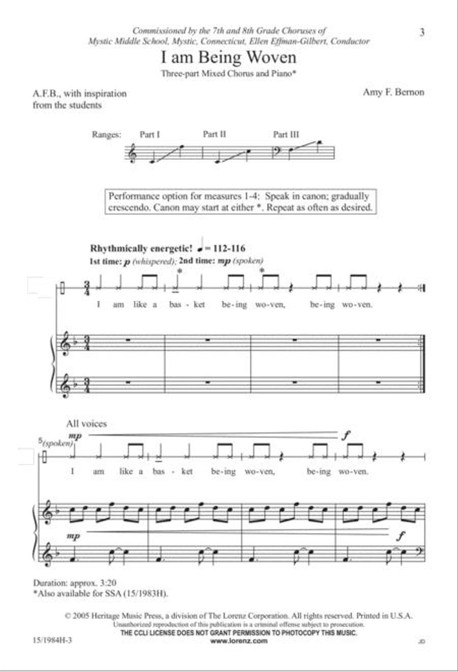 I am Being Woven I am Being Woven 3-Part scores gallery preview page 3
