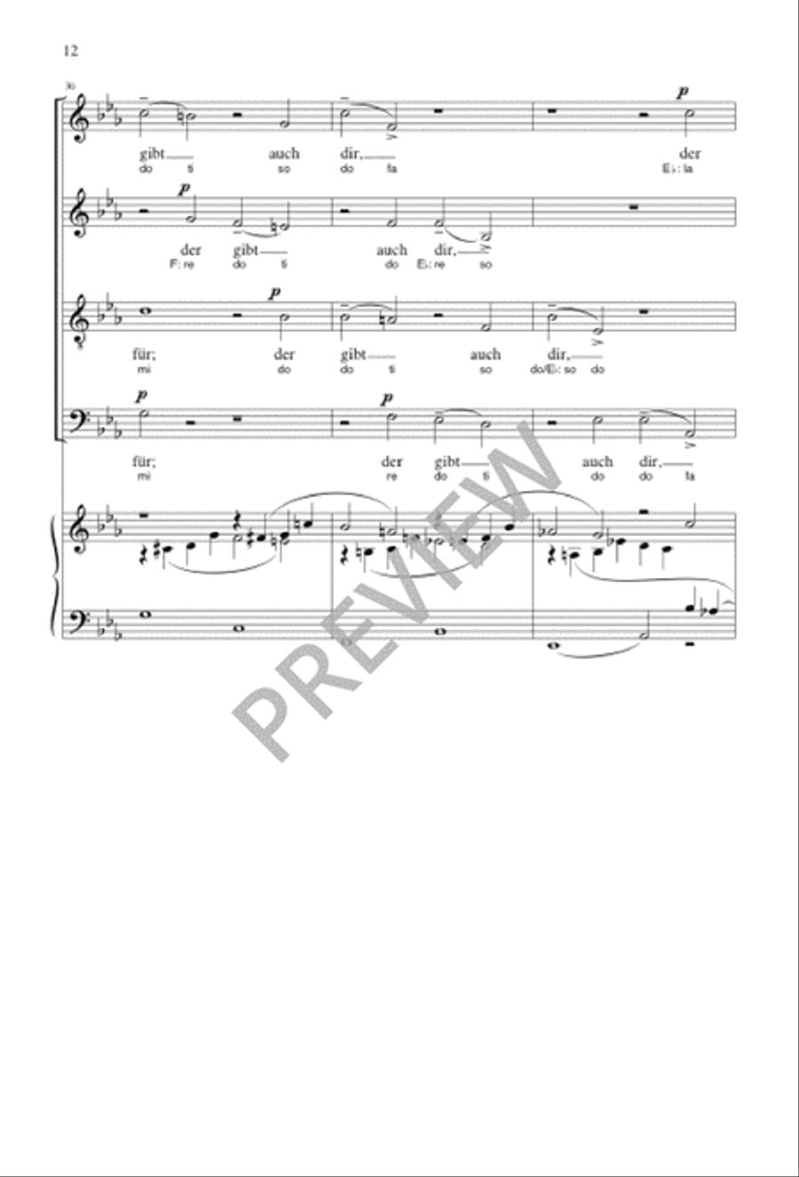 Geistliches Lied, Op. 30: Lass Dich Nur Nichts Nicht Dauren 4-Part scores gallery preview page 11