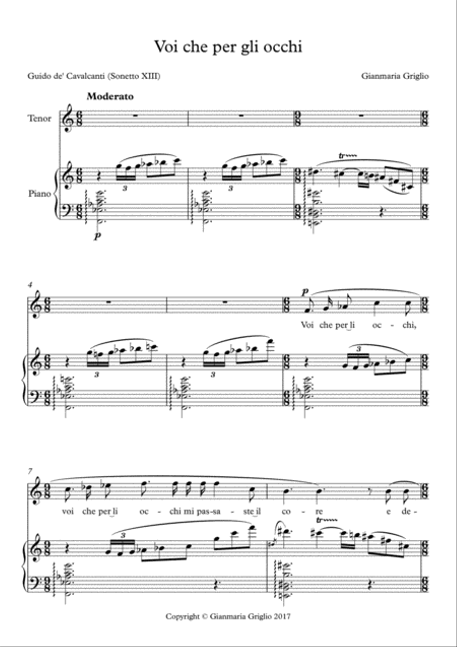 Il canto del nibbio - for tenor and piano Tenor Voice scores gallery preview page 3