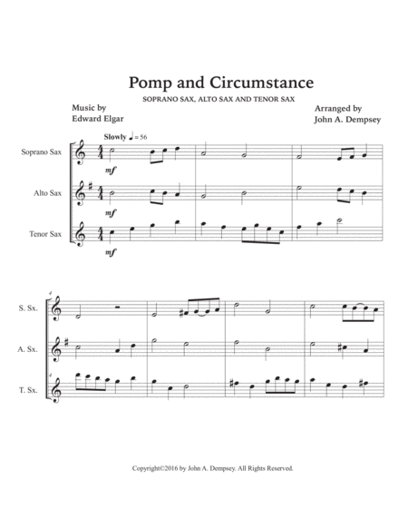 Pomp and Circumstance (Sax Trio: SAT) image number null