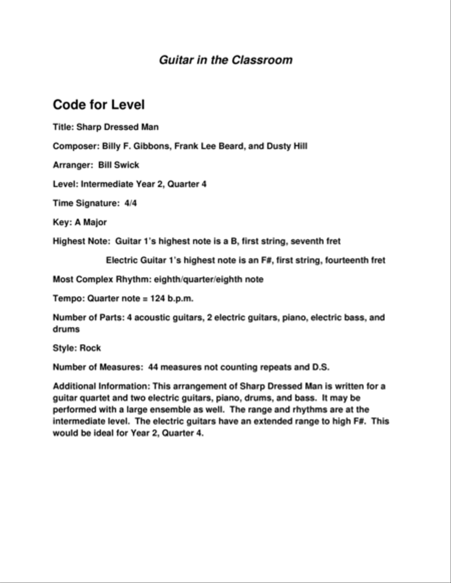 Sharp Dressed Man Sharp Dressed Man School and Community scores gallery preview page 2