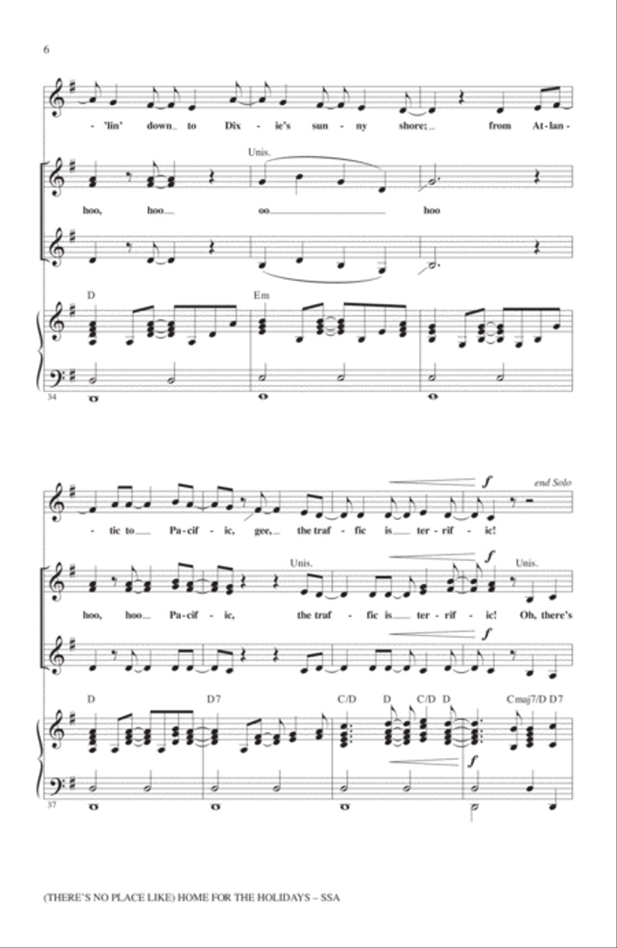 (There's No Place Like) Home For The Holidays SSA scores gallery preview page 5
