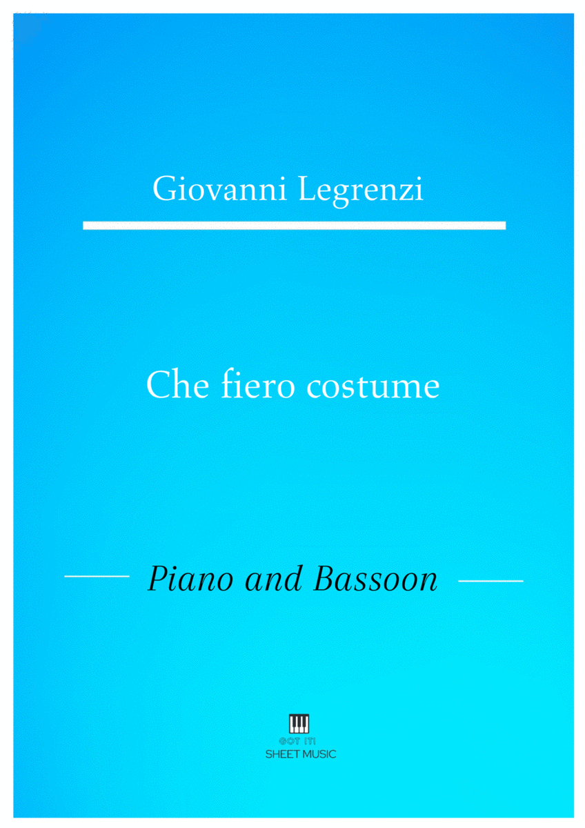 Legrenzi - Che fiero costume (Piano and Bassoon) image number null