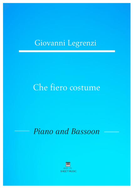 Legrenzi - Che fiero costume (Piano and Bassoon) image number null