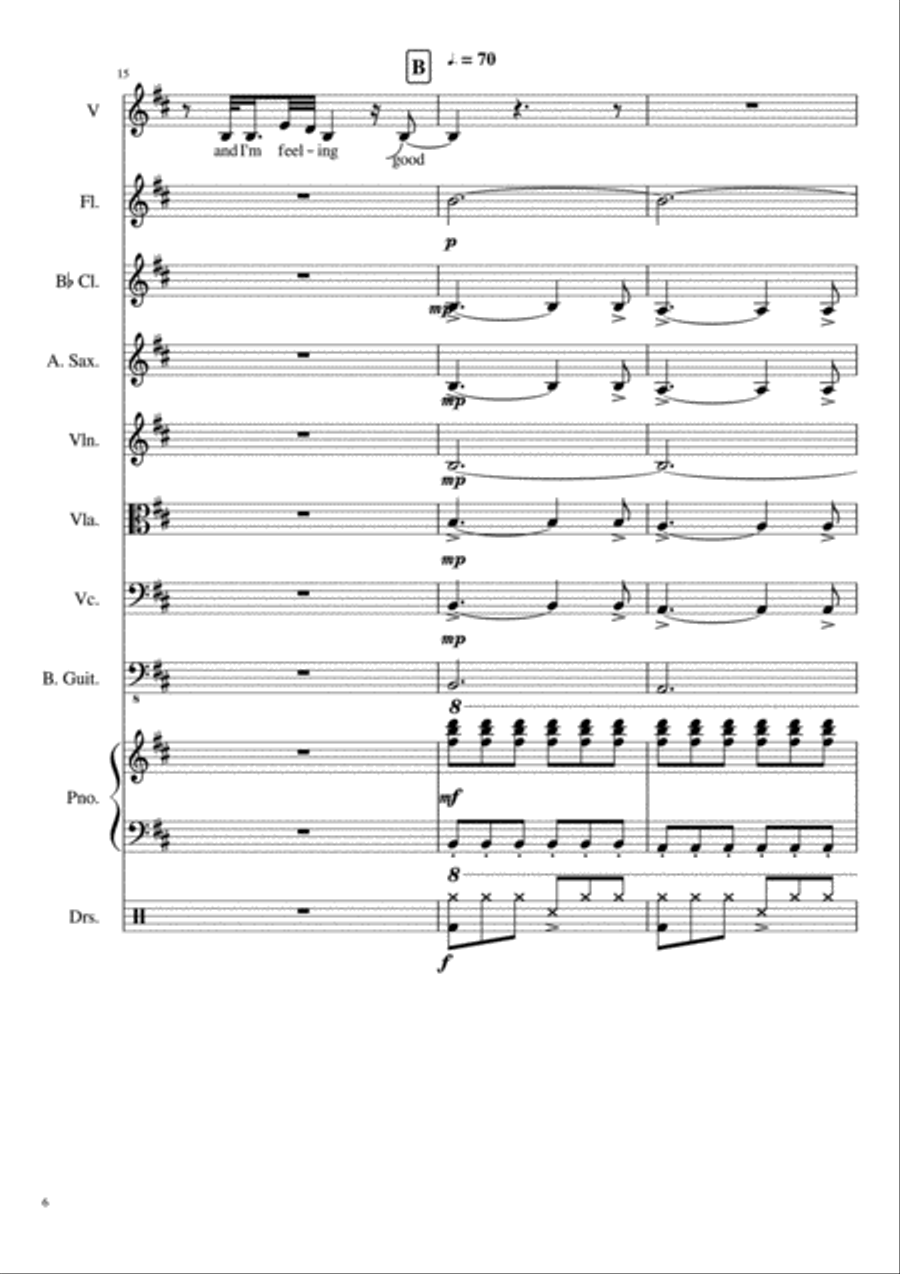 Feeling Good Piano, Vocal, Guitar scores gallery preview page 6